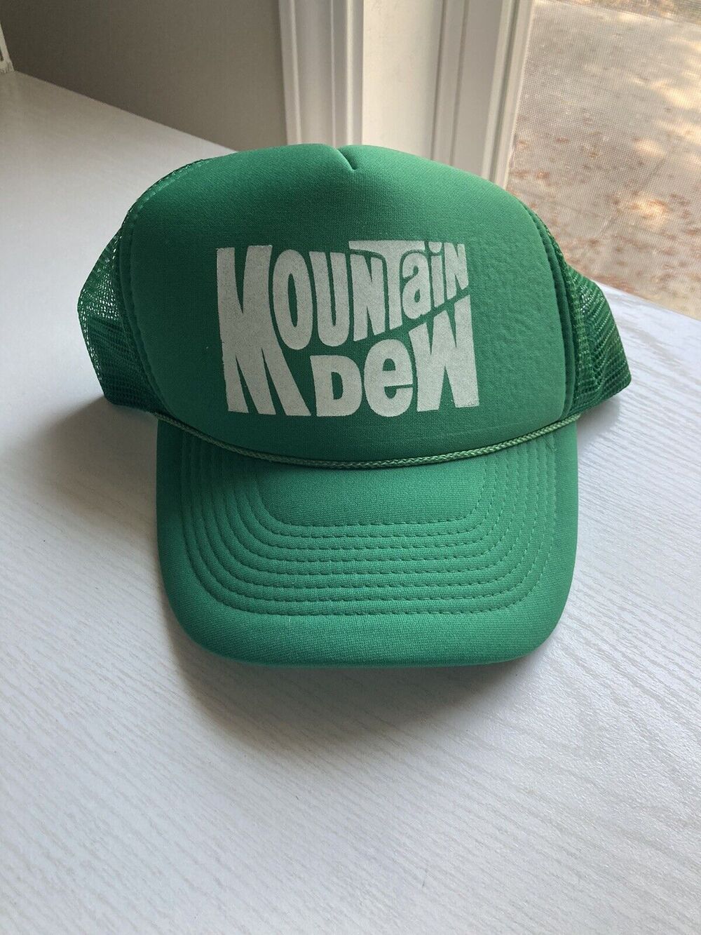 Vintage 80s Mountain Dew Mesh Trucker Snapback Hat Cap Patch Otto